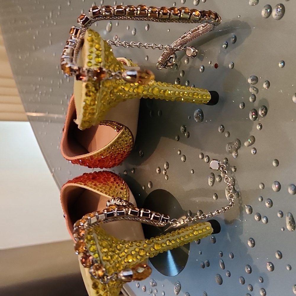 Authentic New Jimmy Choo  Saeda 100 Pink and Purple Crystal Heels - Picture 3 of 4